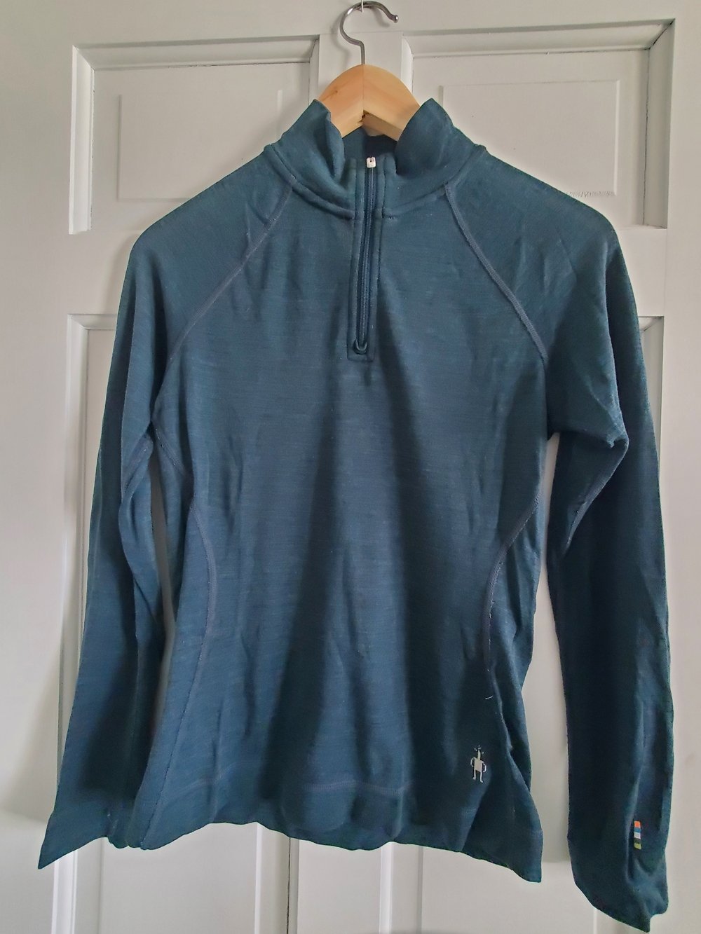 Smartwool Women’s Merino 250 1/4 Zip Base Layer Teal Blue Size S
